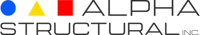 Logo of Alpha Structural Inc. with geometric shapes.