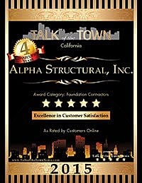 Award certificate for Alpha Structural, Inc. 2015