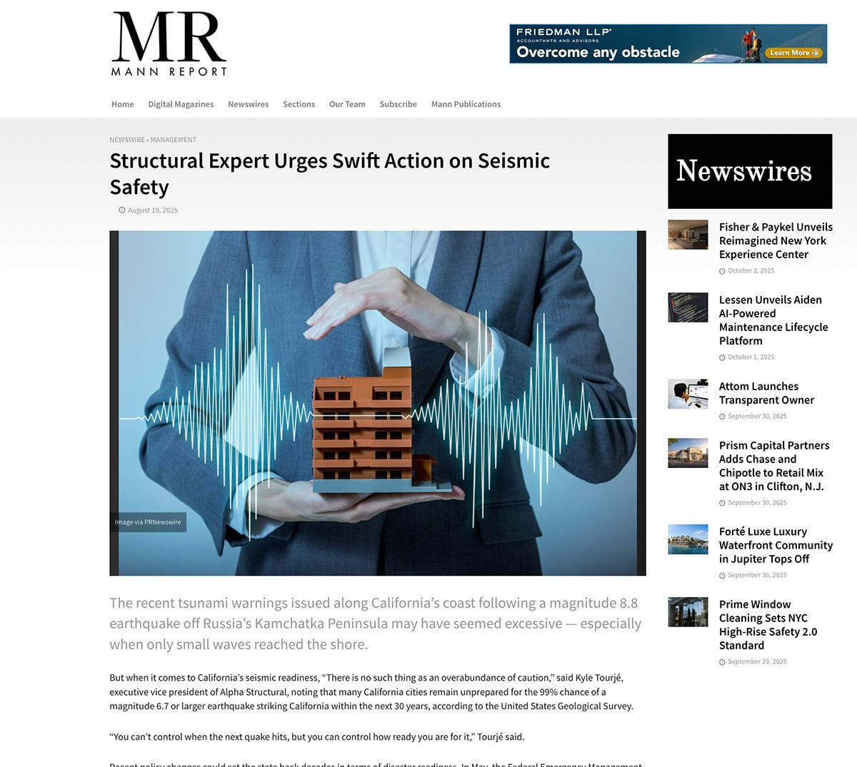 Alpha Structural, Inc Featured in Mannpublications